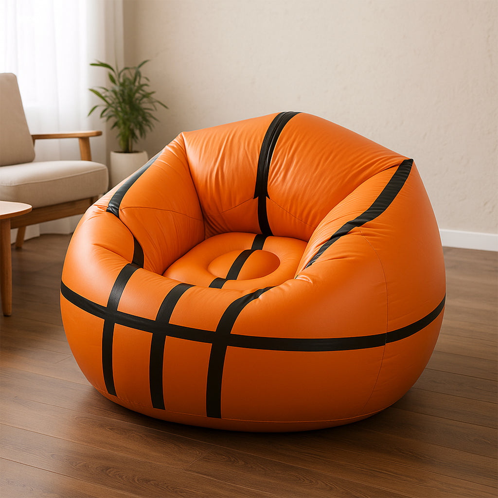 17732 Football Sofa Cartoon Style Inflatable Folding Chair Soccer Ball Chair Inflatable Sofa For Adults Kids Size 110cm X 85cm